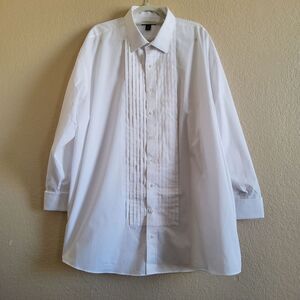 Madison Formal Tuxedo Pleated Dress Shirt Size 3XLT 19-19.5 35/36 White NWOT